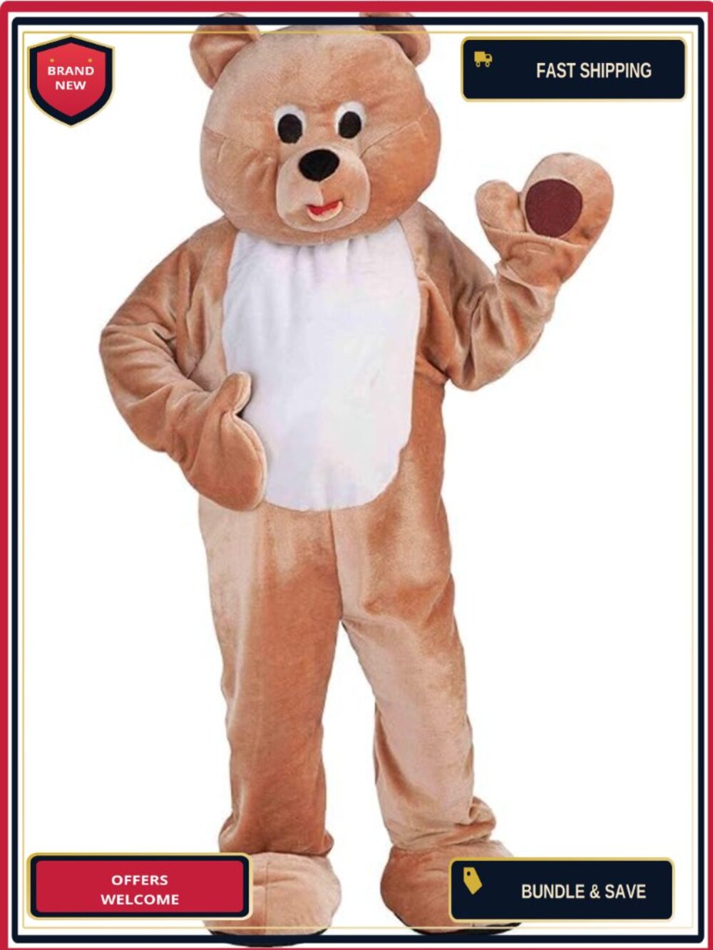 Bear Honey Mascot Costume Adult Halloween Dress Play Costume